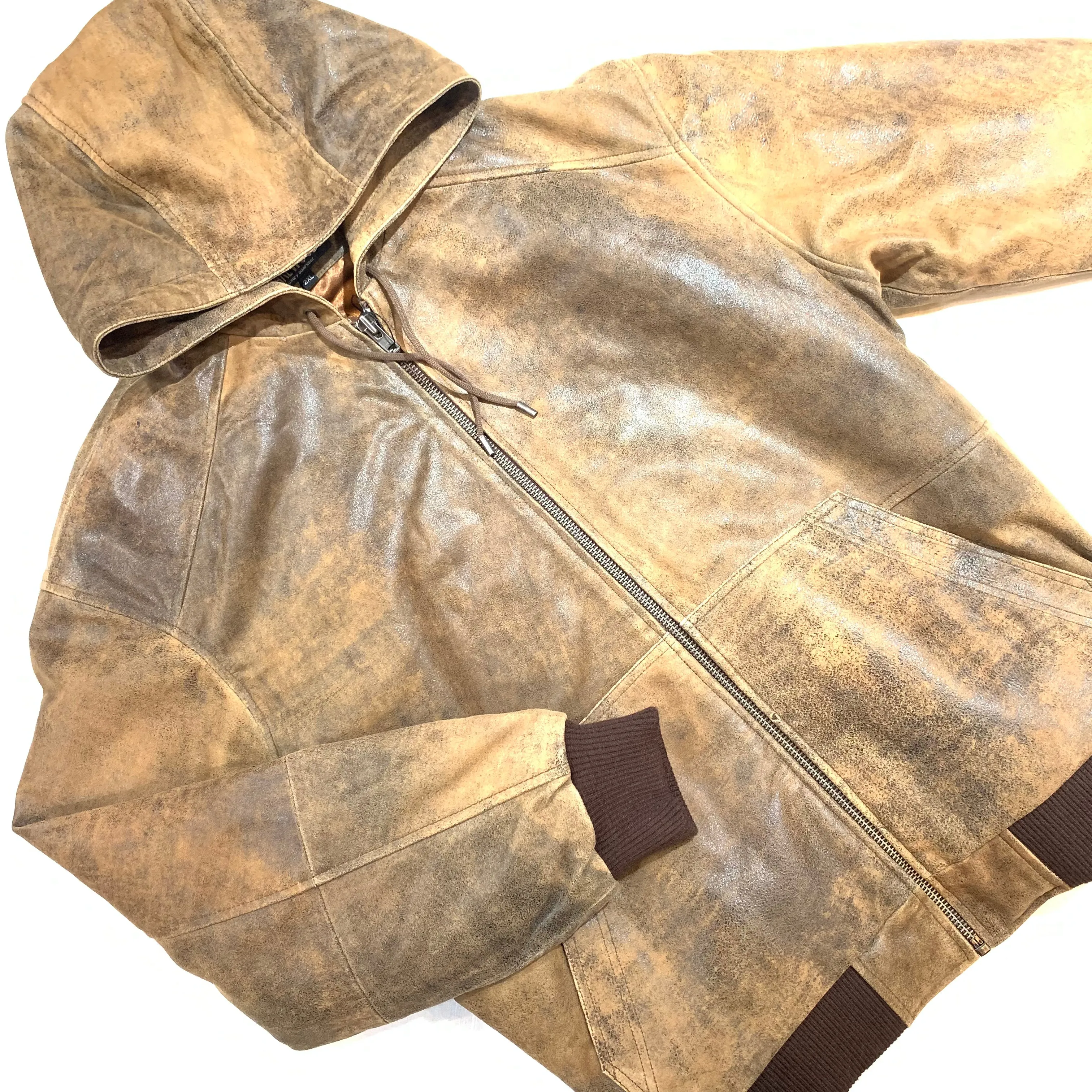 Kashani Jungle Lambskin Hooded Bomber Jacket