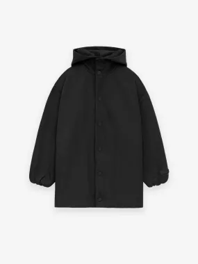 Kids Textured Nylon Hooded Coaches Jacket