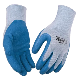 Kinco 1791 Gray 10-Gauge Polyester Knit Shell Crinkle Latex Coated Palm Polyester and Elastic Knit Wrist (One Dozen)