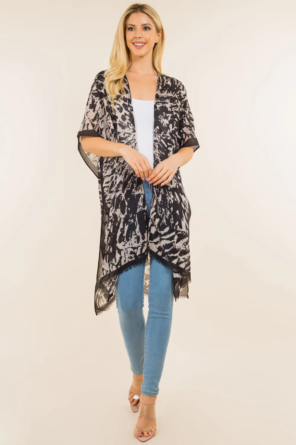 KP-4118 animal print kimono