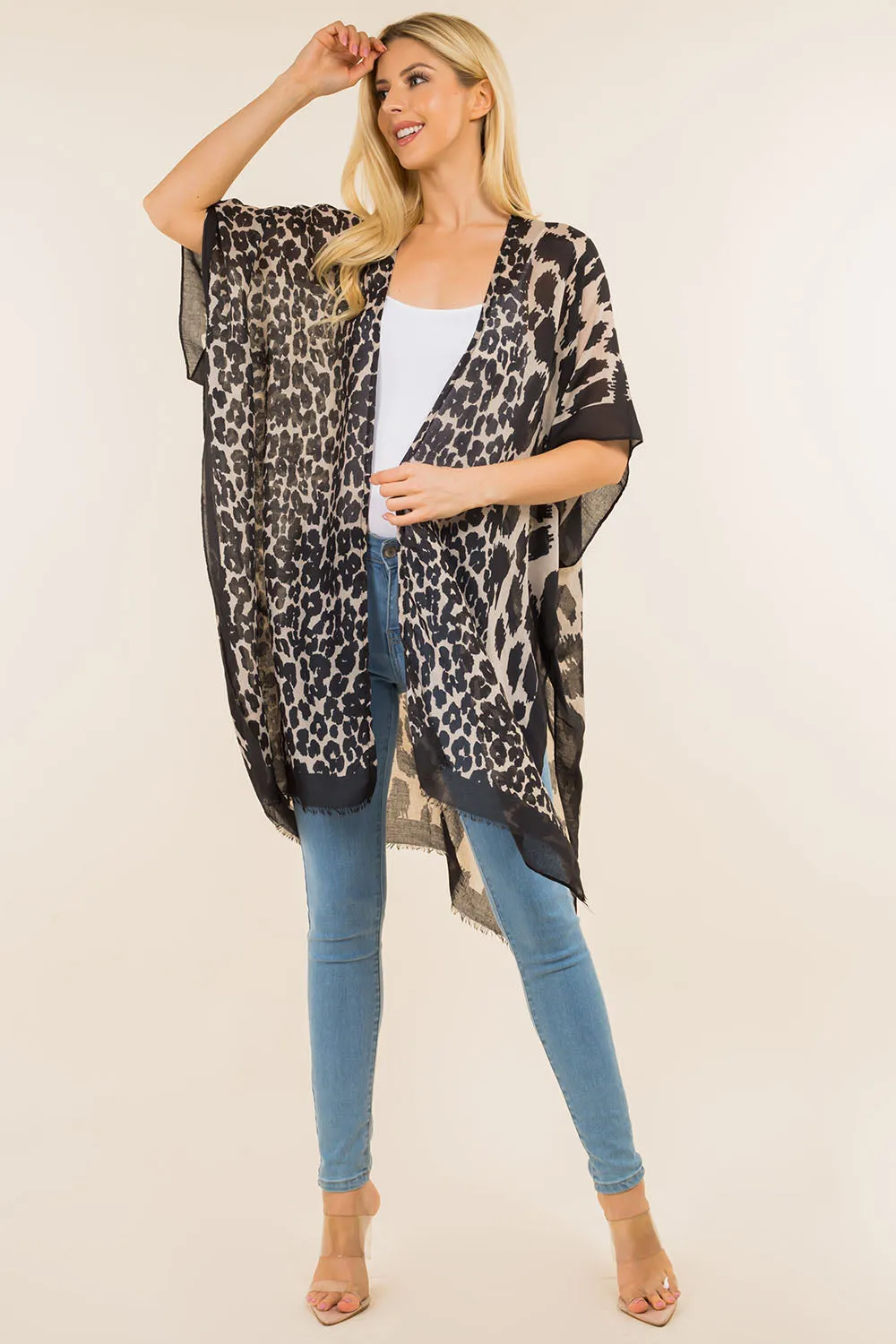 KP-4118 animal print kimono