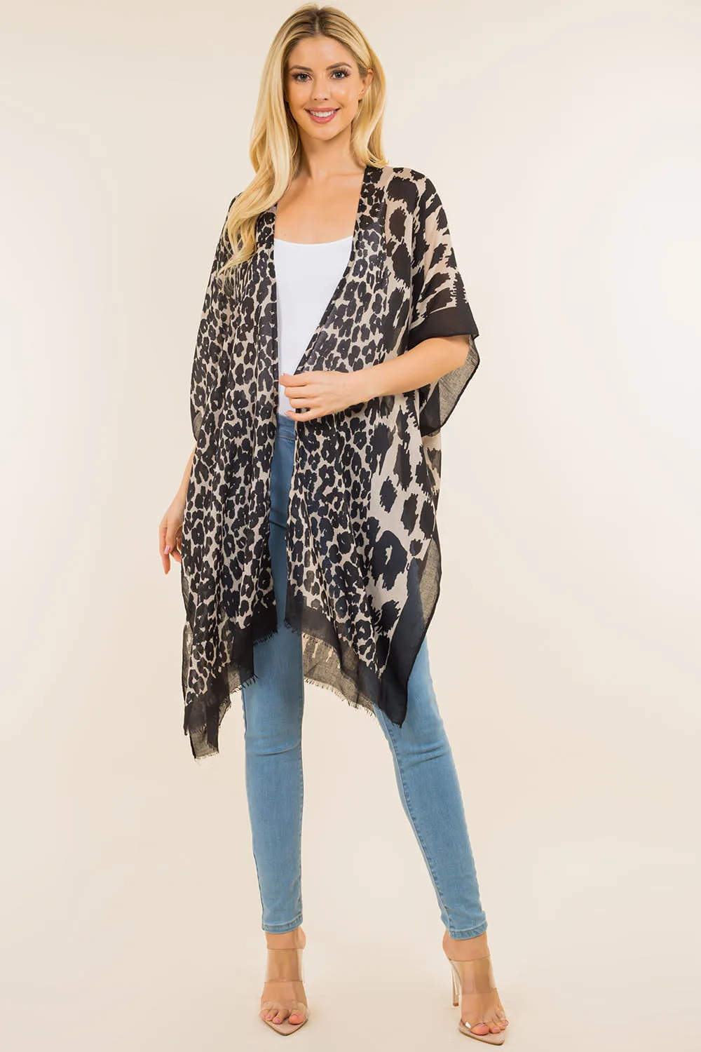 KP-4118 animal print kimono