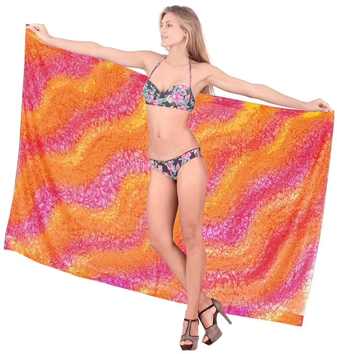 LA LEELA Beachwear Bikini Cover up Bathing Suit Wrap Pareo Women 19 ONE Size