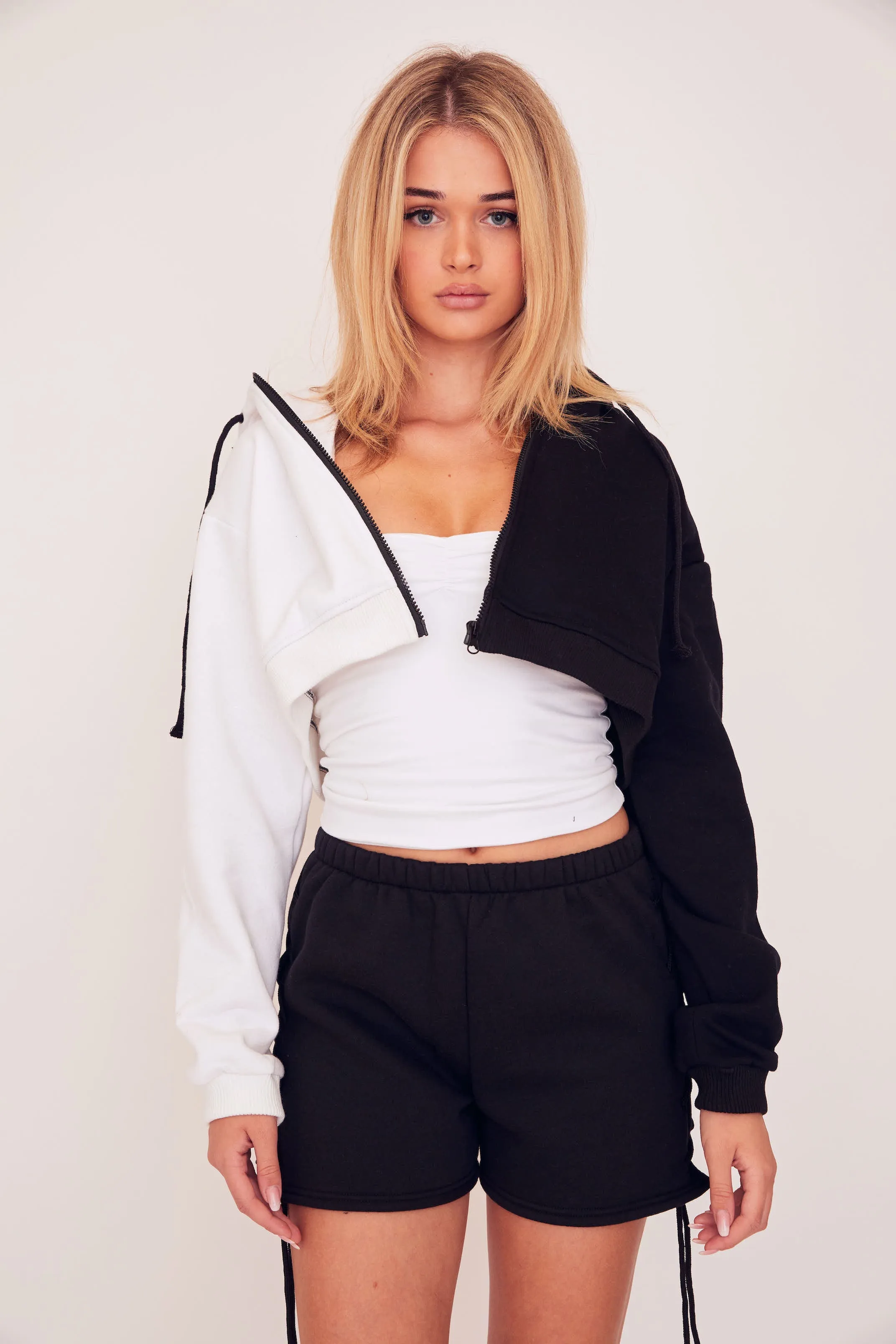 Lace Up Sweat Short - Black