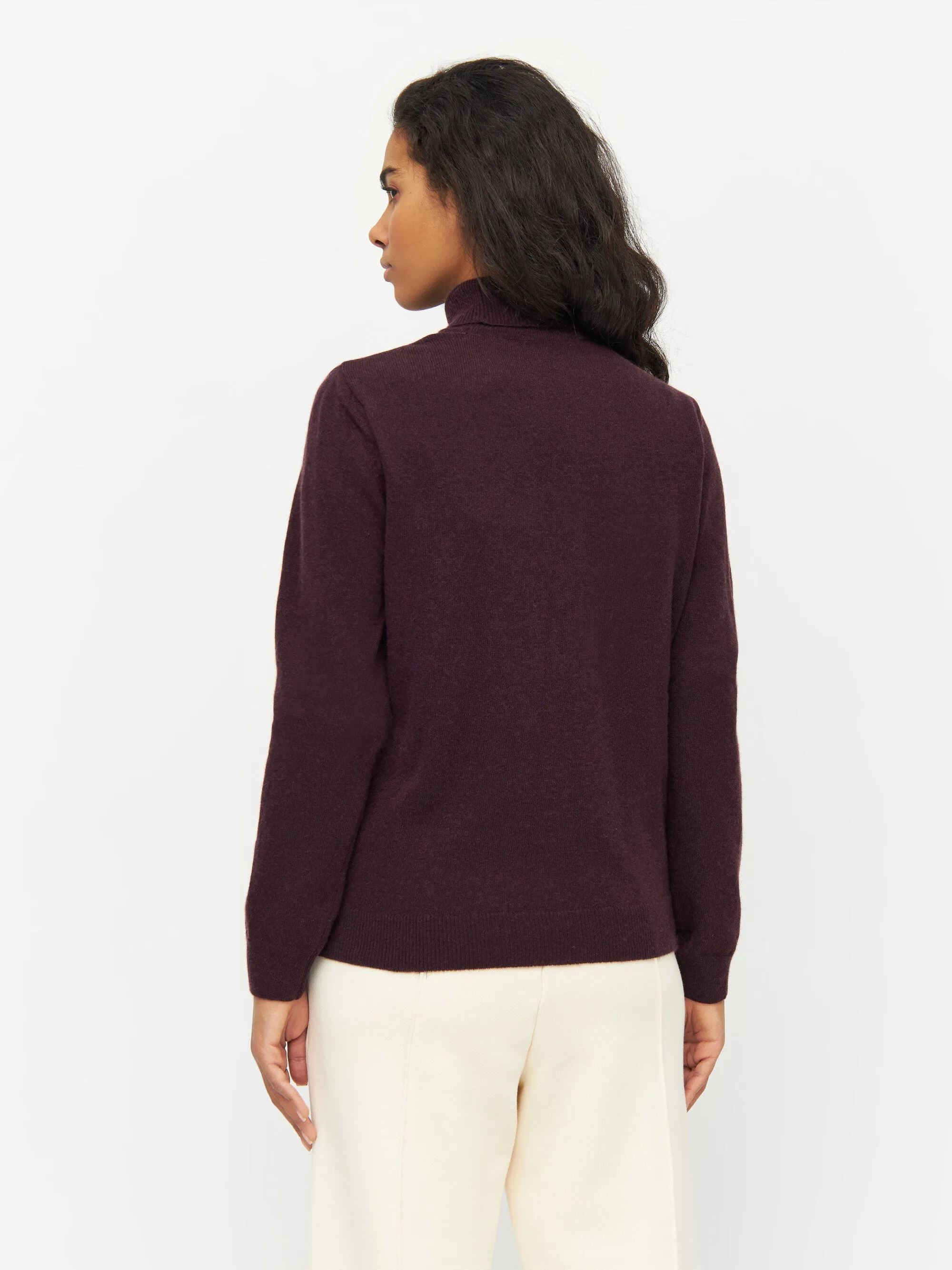 Lambswool roll neck - Chocolate Plum