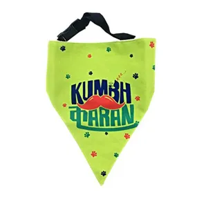 Lana Paws KumbhKaran (Sleepyhead) Adjustable Dog Bandana/Scarf, Lime Green