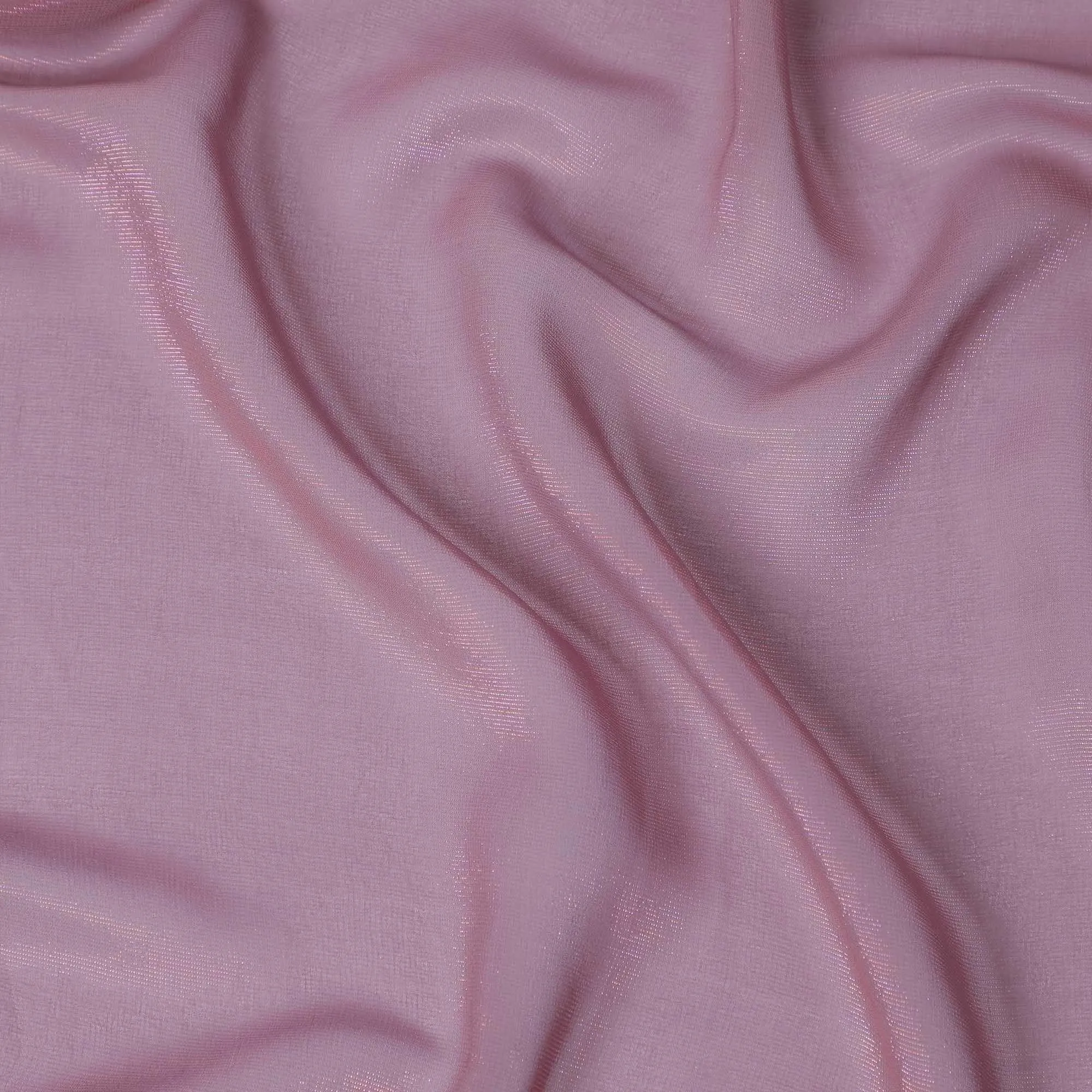 Lavender plum synthetic chiffon fabric with light metallic lurex in plain design-D13298