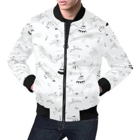 Ledger Dabbles White Bomber Jacket for Men