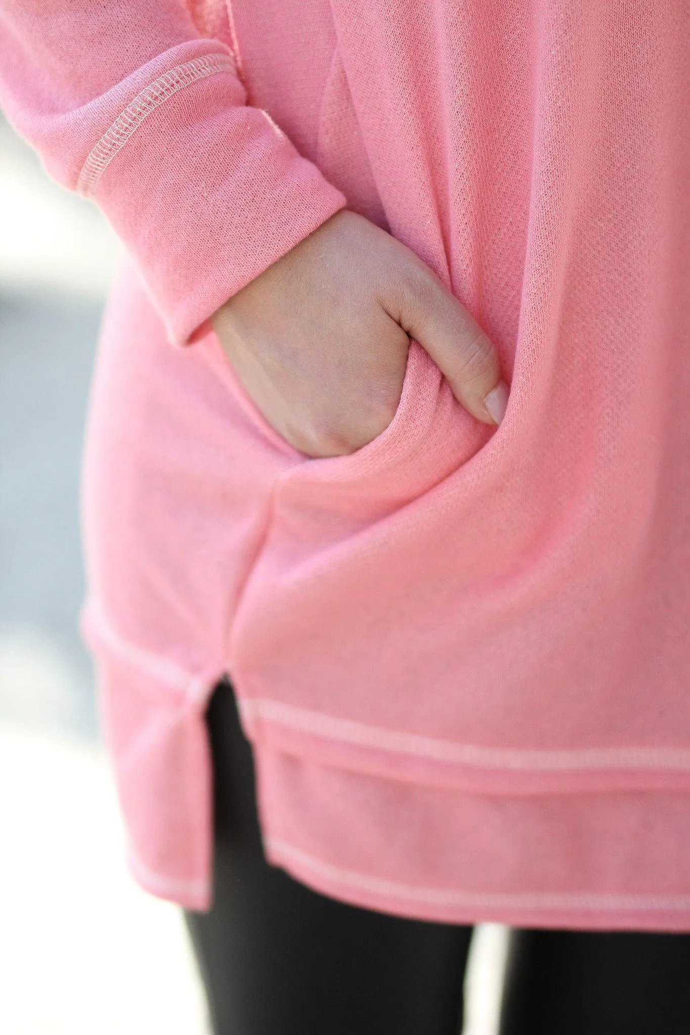 Light Coral Tunic With Pocket