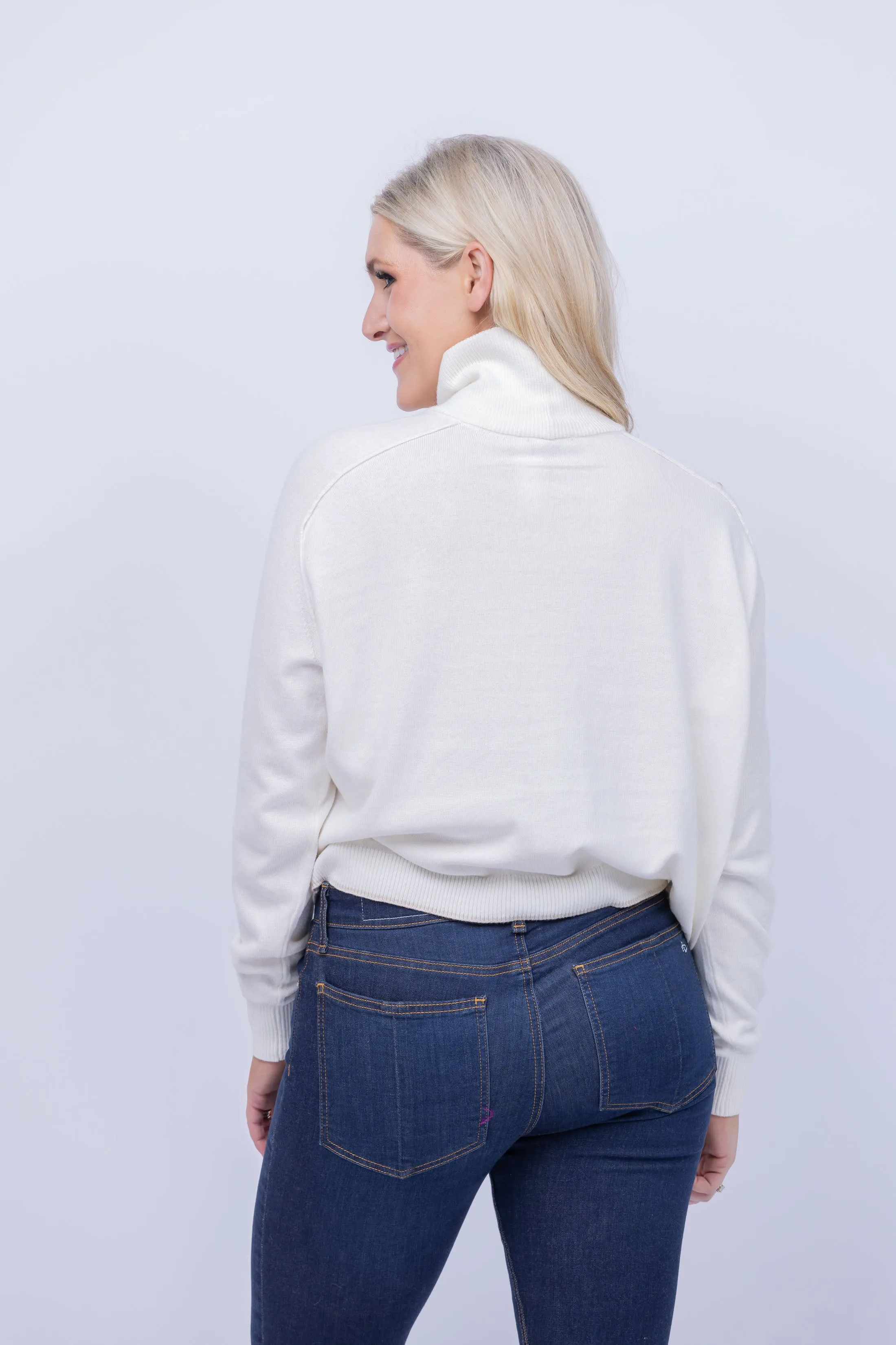 Lilla P Turtleneck Sweater in Pearl