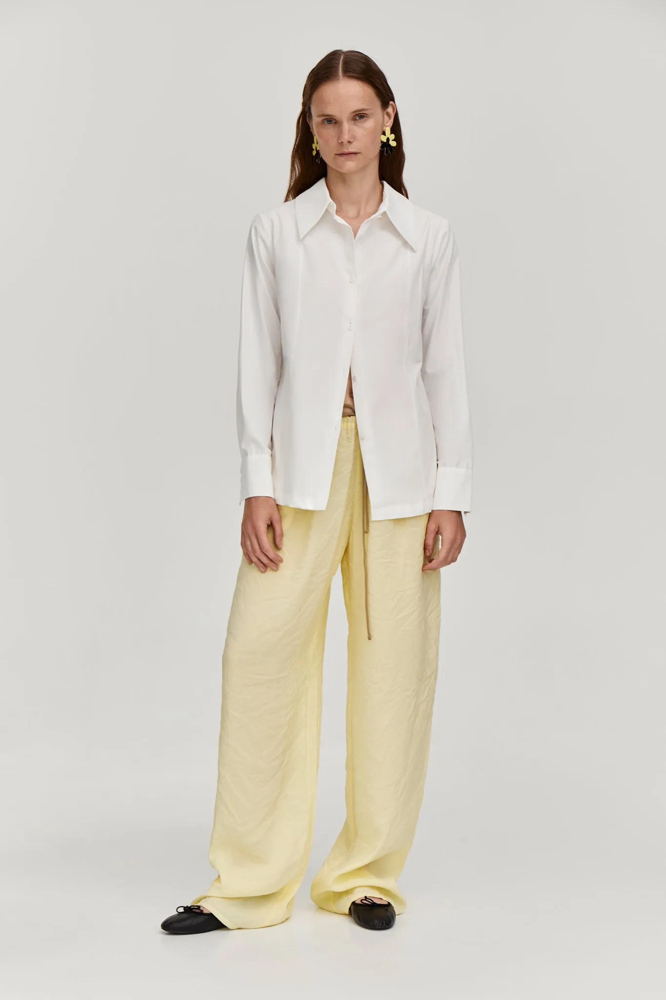 Low waist trousers - Yellow