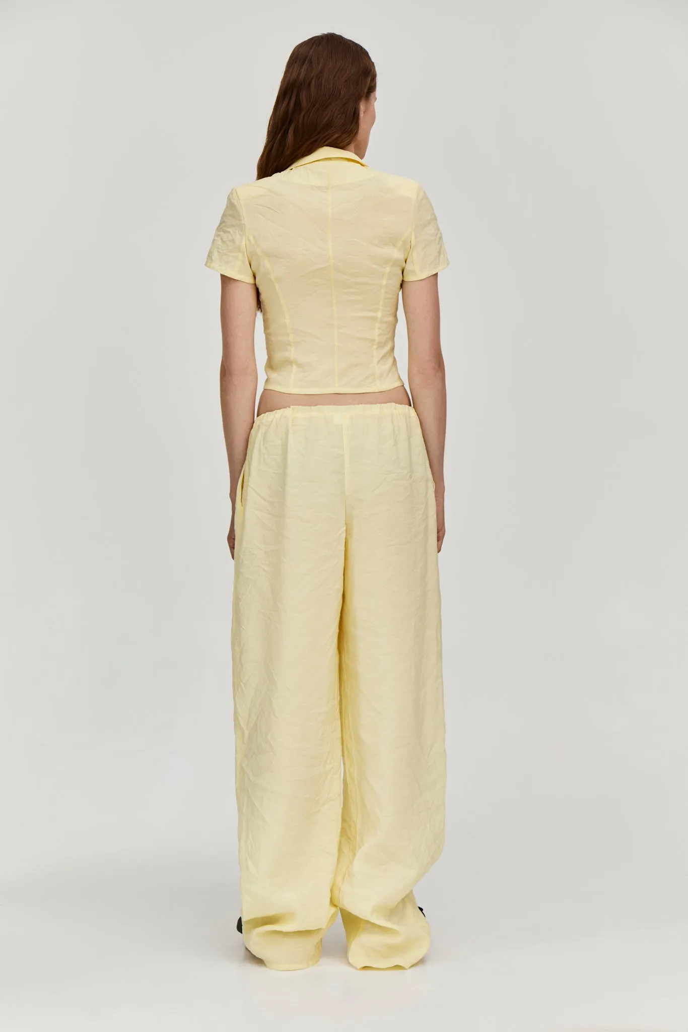 Low waist trousers - Yellow