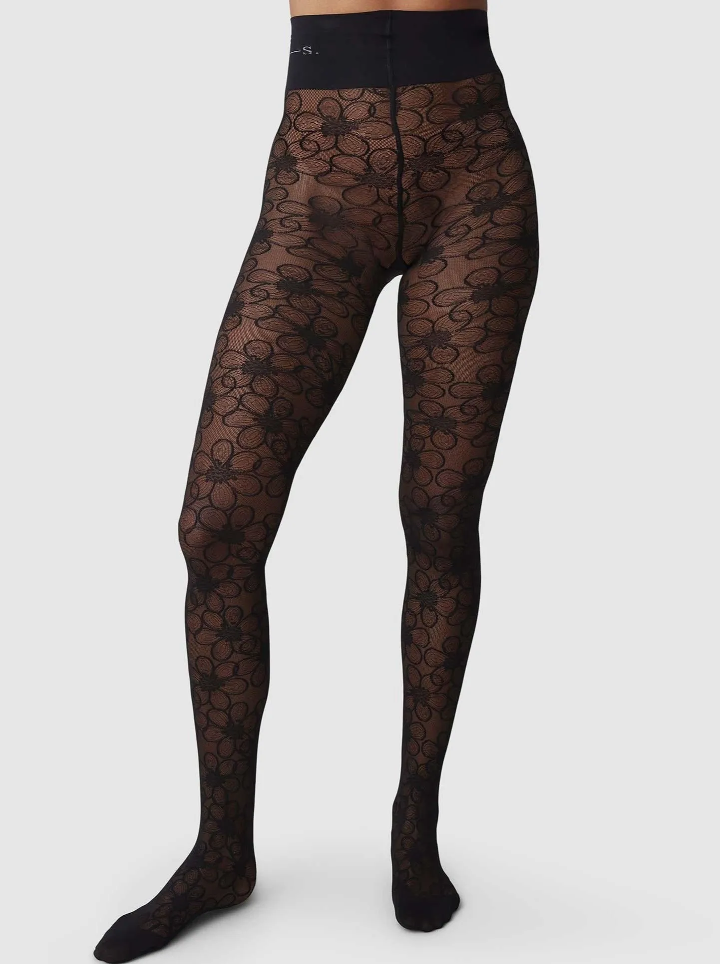 Maja Flower Tights - Black