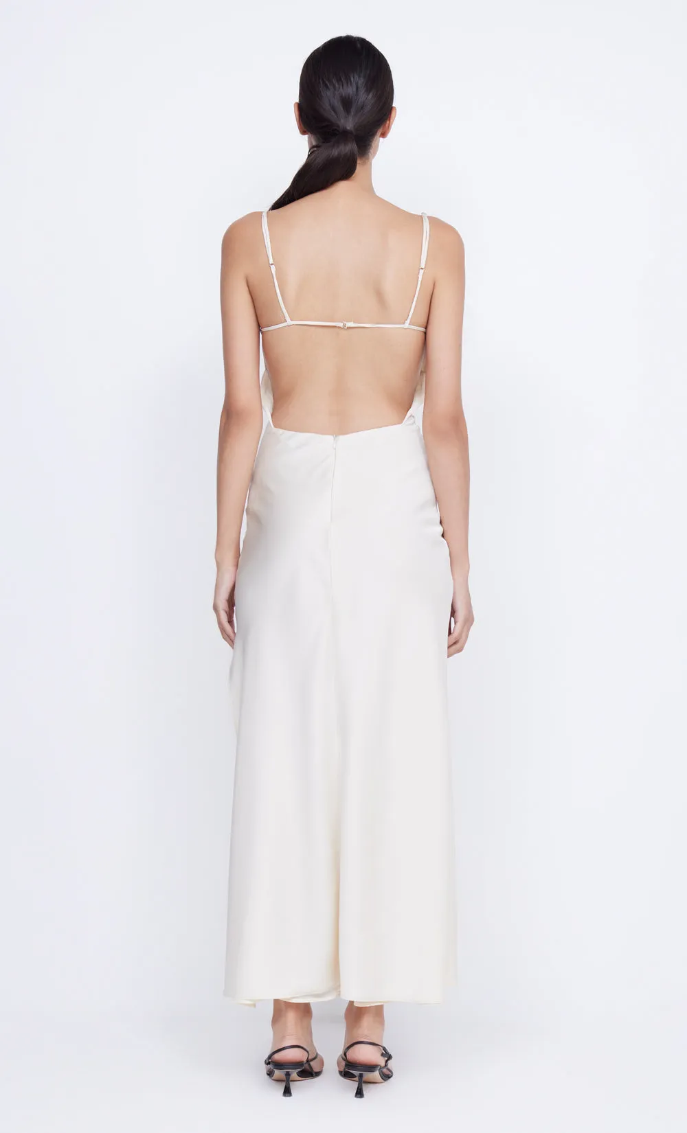 MARI LOU GATHERED MAXI DRESS - CREAM