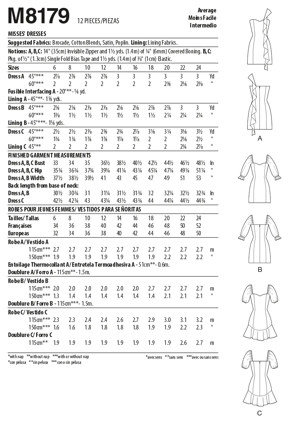 McCall's Pattern M8179 Misses' Dresses