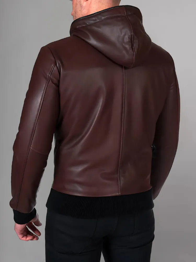 Mens Elegant Green Bomber Leather Jacket