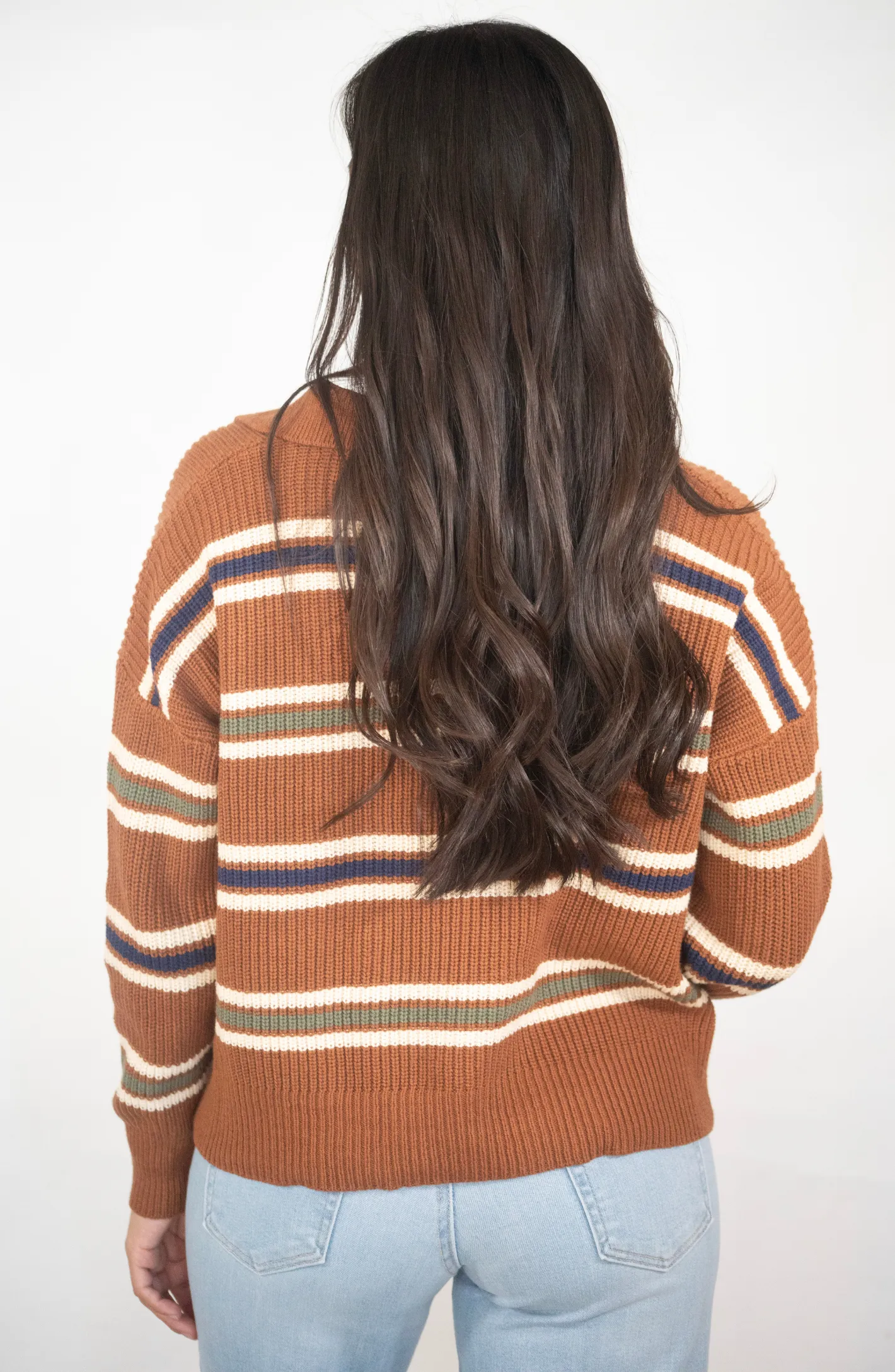 Morning Made Caramel Striped Sweater