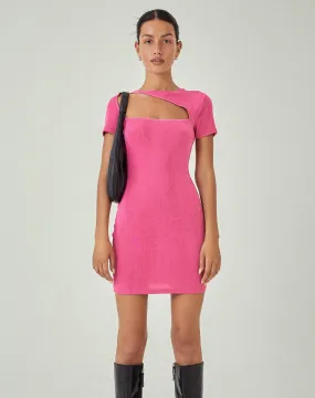 MOTEL X JACQUIE Goji Bodycon Dress in Magenta