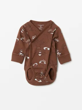 Mushroom Print Wraparound Babygrow