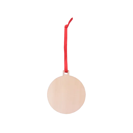 NATURAL WOOD BALL ORNAMENT - 3" X 3.4"