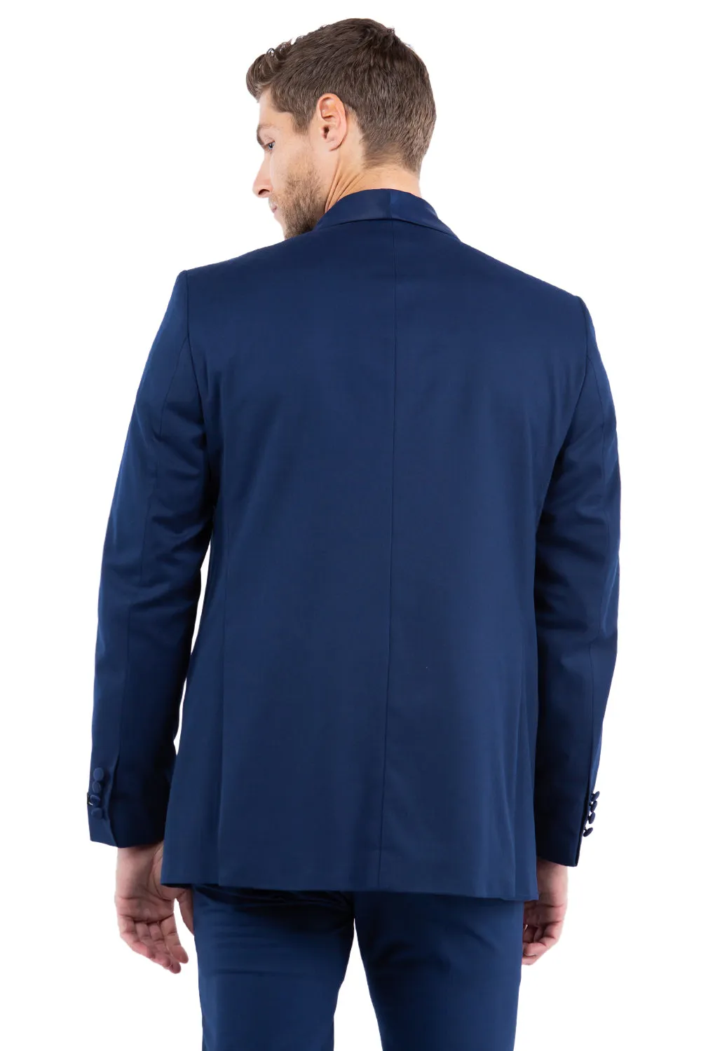 Navy Shawl Collar Tuxedo Jacket