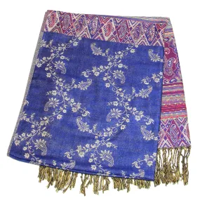 Nepal Hand Made Pashmina Shawl Scarf Blue