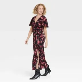 New - Women's Ruffle Flounce Short Sleeve Maxi Dress - A New Day