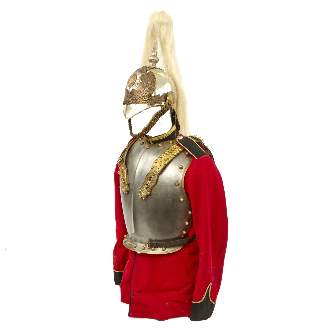 Original British ERII Household Cavalry Life Guards Helmet, Cuirass, and Tunic Set - Circa 1960-70