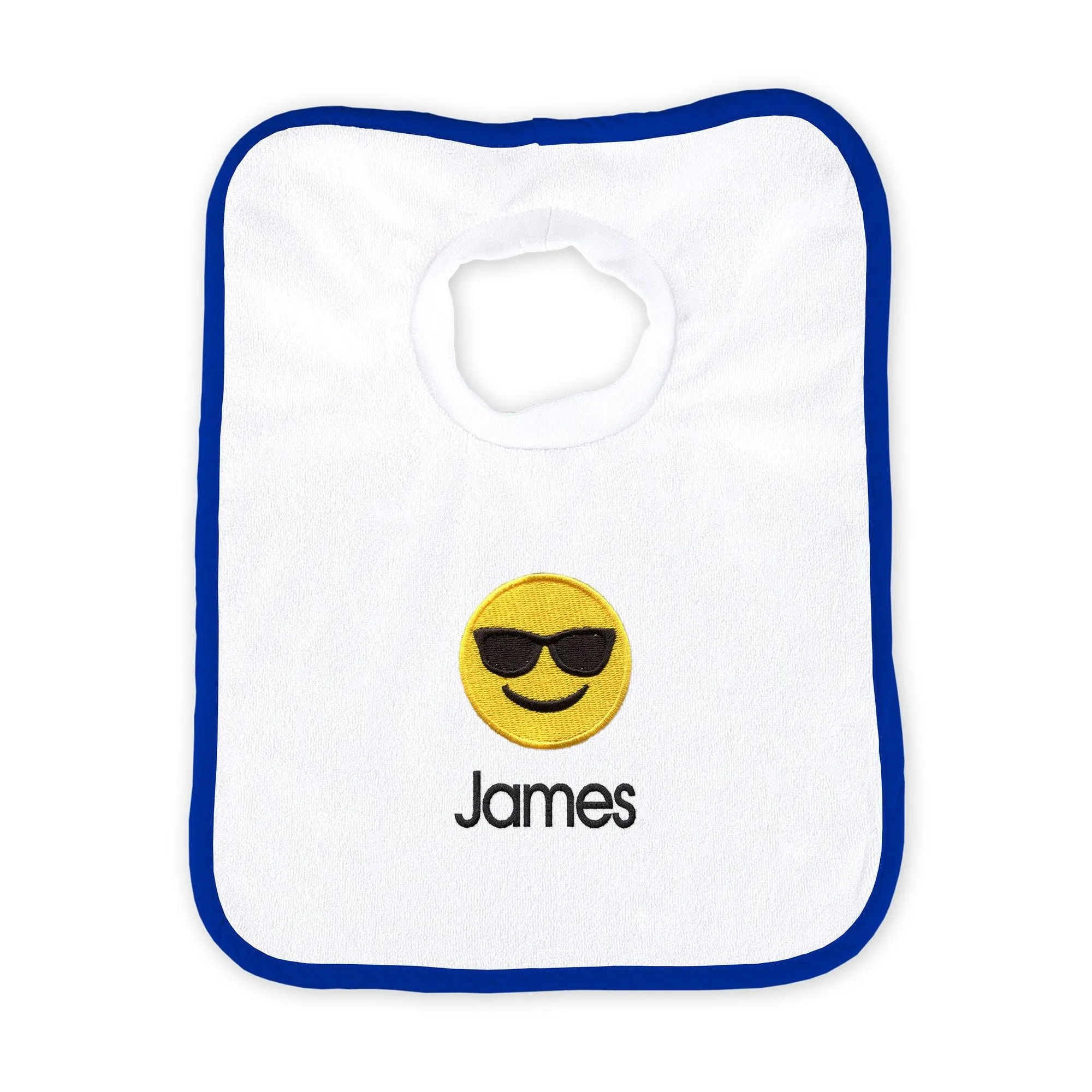 Personalized Sunglass Face Emoji Bib