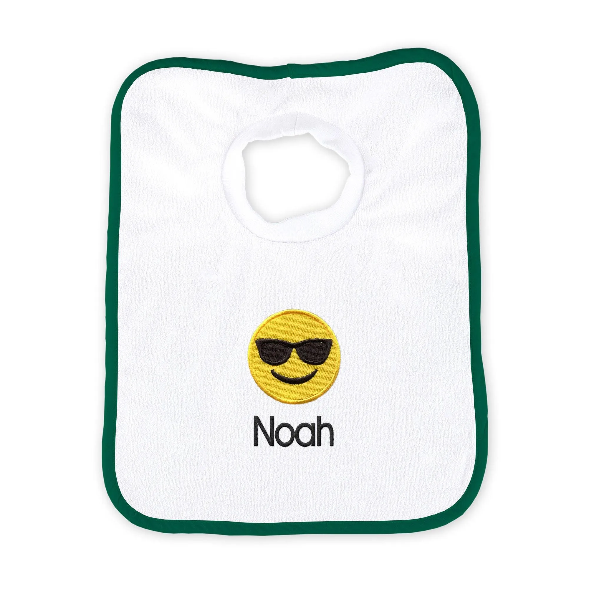 Personalized Sunglass Face Emoji Bib