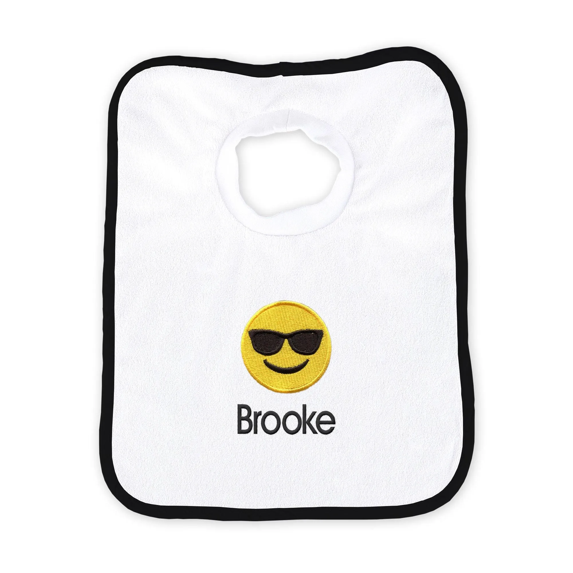 Personalized Sunglass Face Emoji Bib