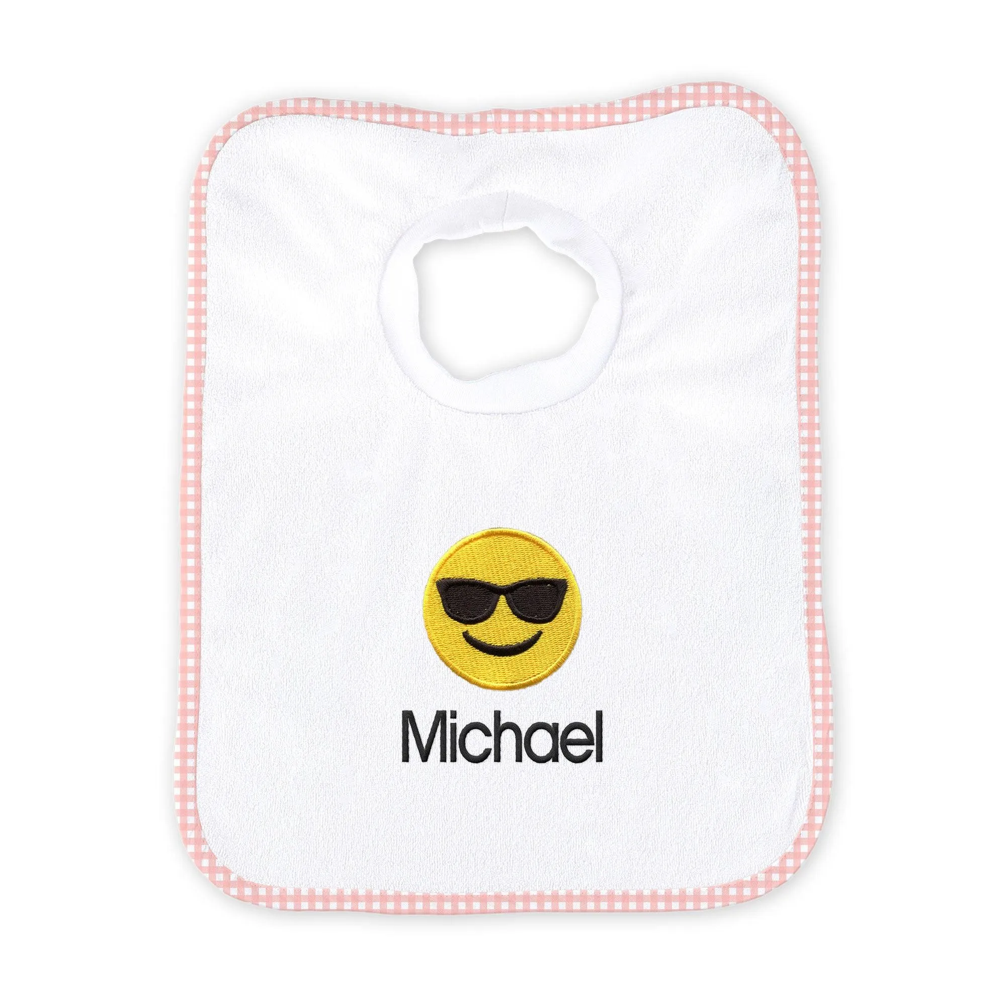 Personalized Sunglass Face Emoji Bib