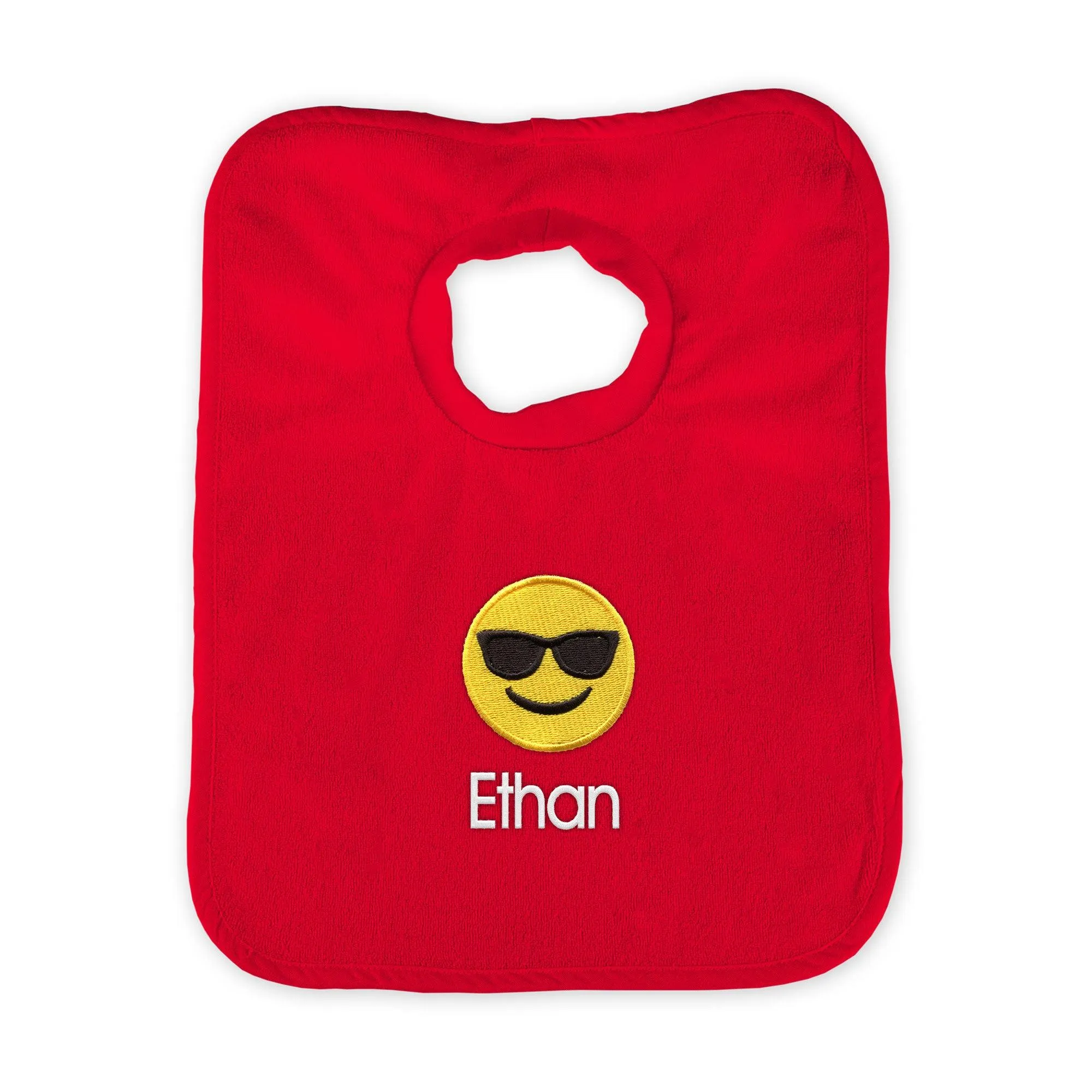 Personalized Sunglass Face Emoji Bib