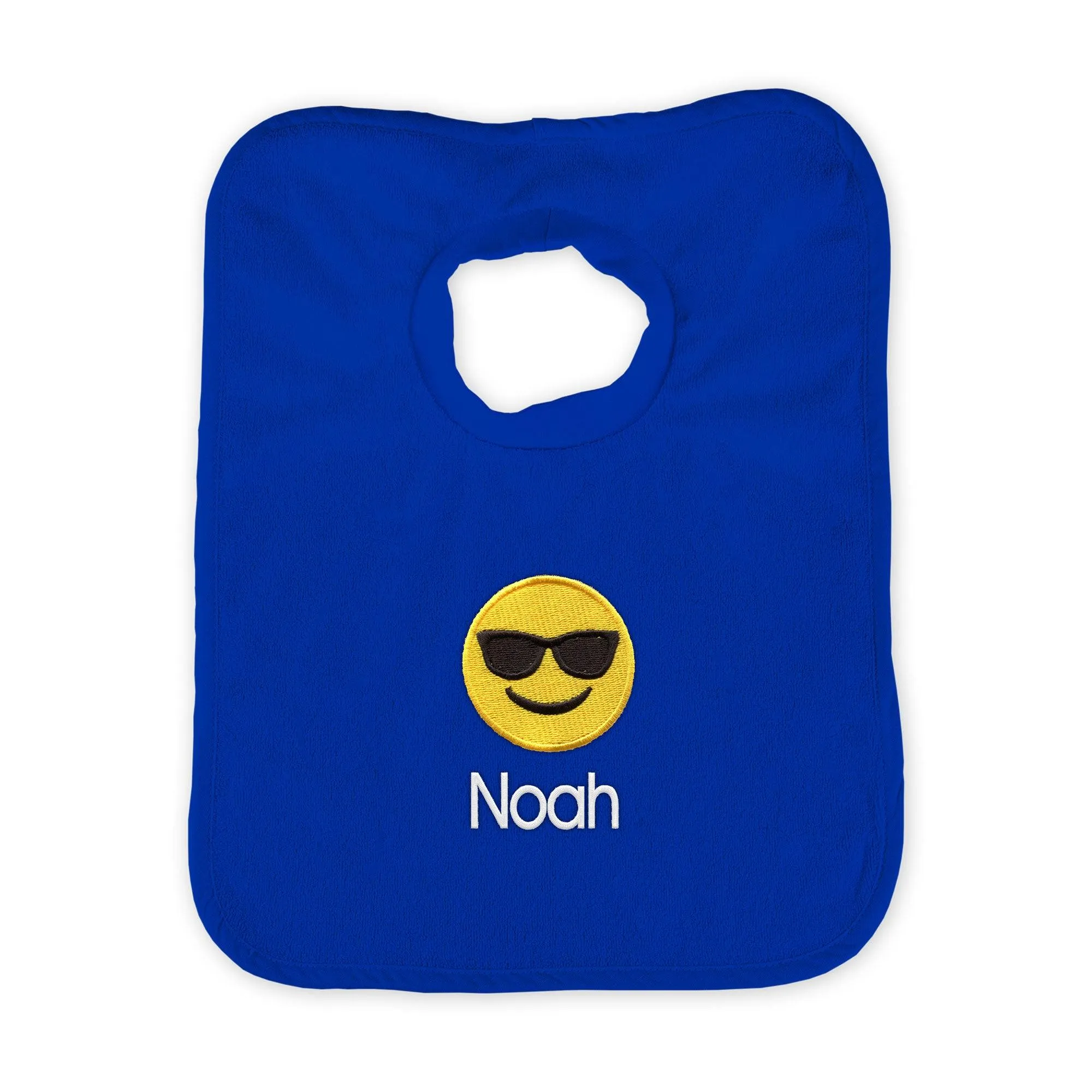 Personalized Sunglass Face Emoji Bib