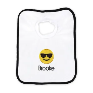 Personalized Sunglass Face Emoji Bib