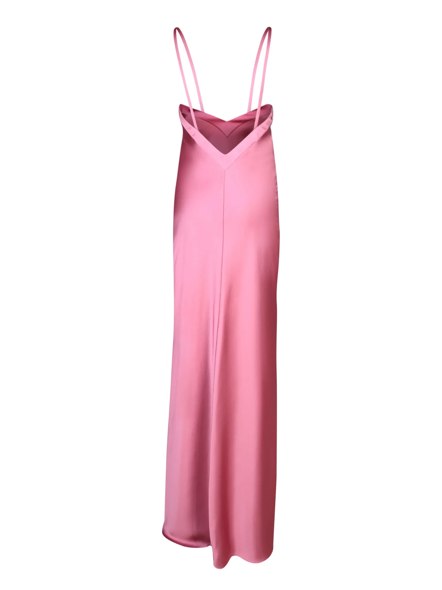 Pink Satin Long Slip Dress