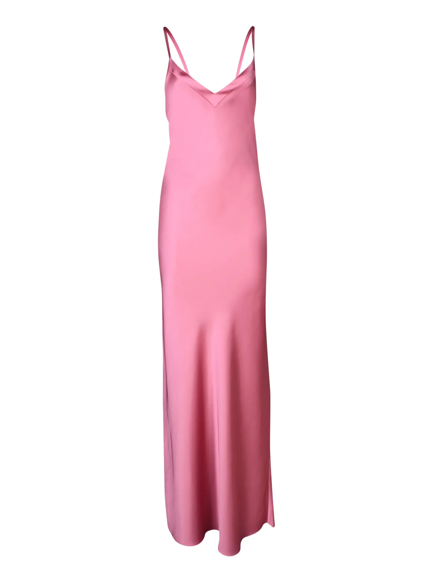 Pink Satin Long Slip Dress