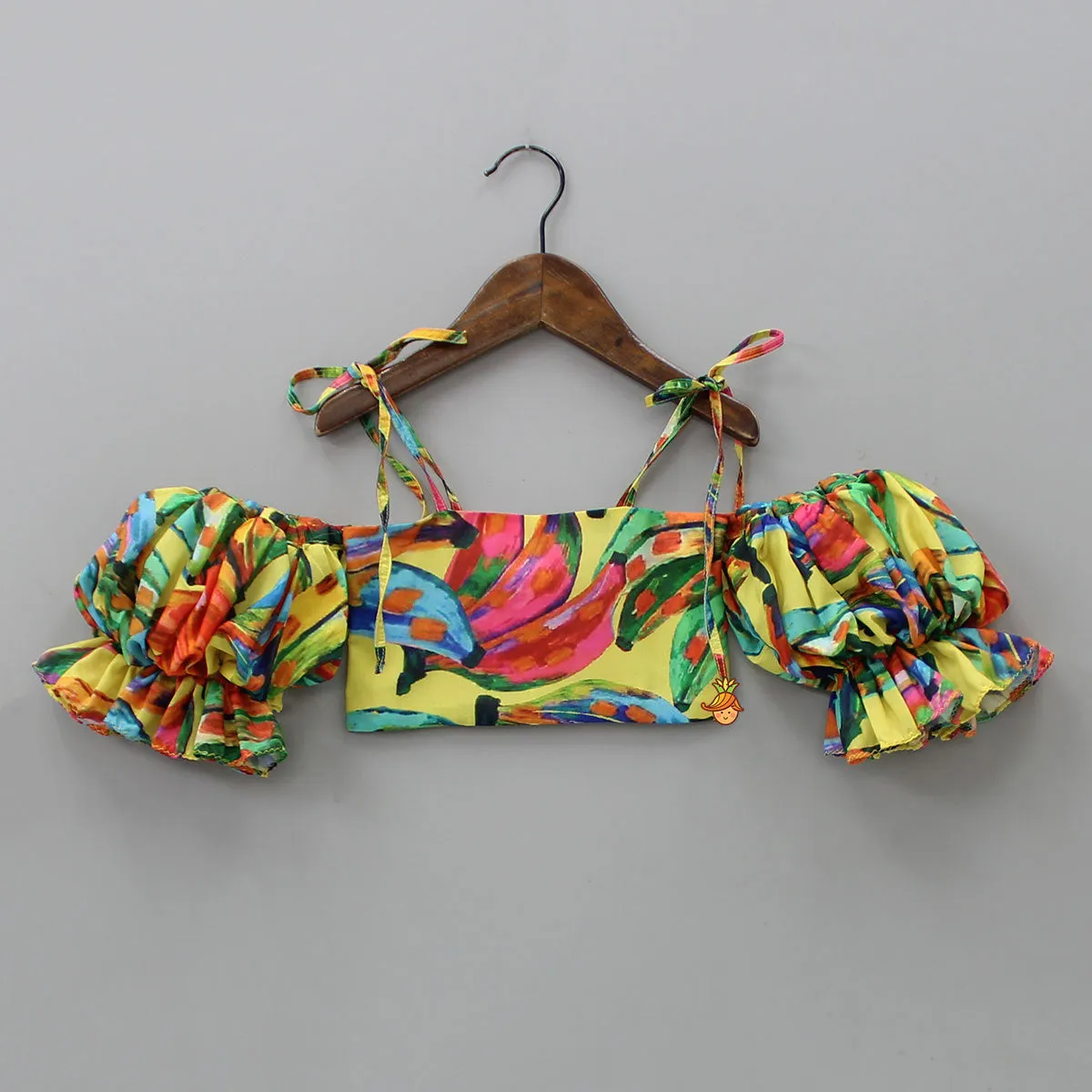 Pre Order: Multicolour Smocked Back Top With Elasticated Skirt And Head Band