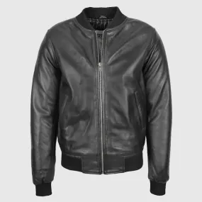 Premium Quality Mens Leather Bomber Pilot Jacket Removable Collar Leroy Brown