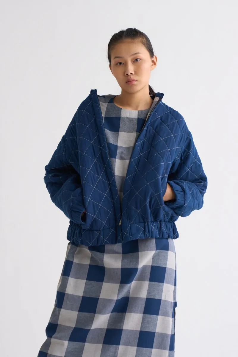 Quilted Bomber Jacket Co-ord (Set of 3) - navy