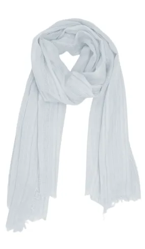 Rabia Non-slip Cotton Striped Wrap Hijab Scarf - Light Gray