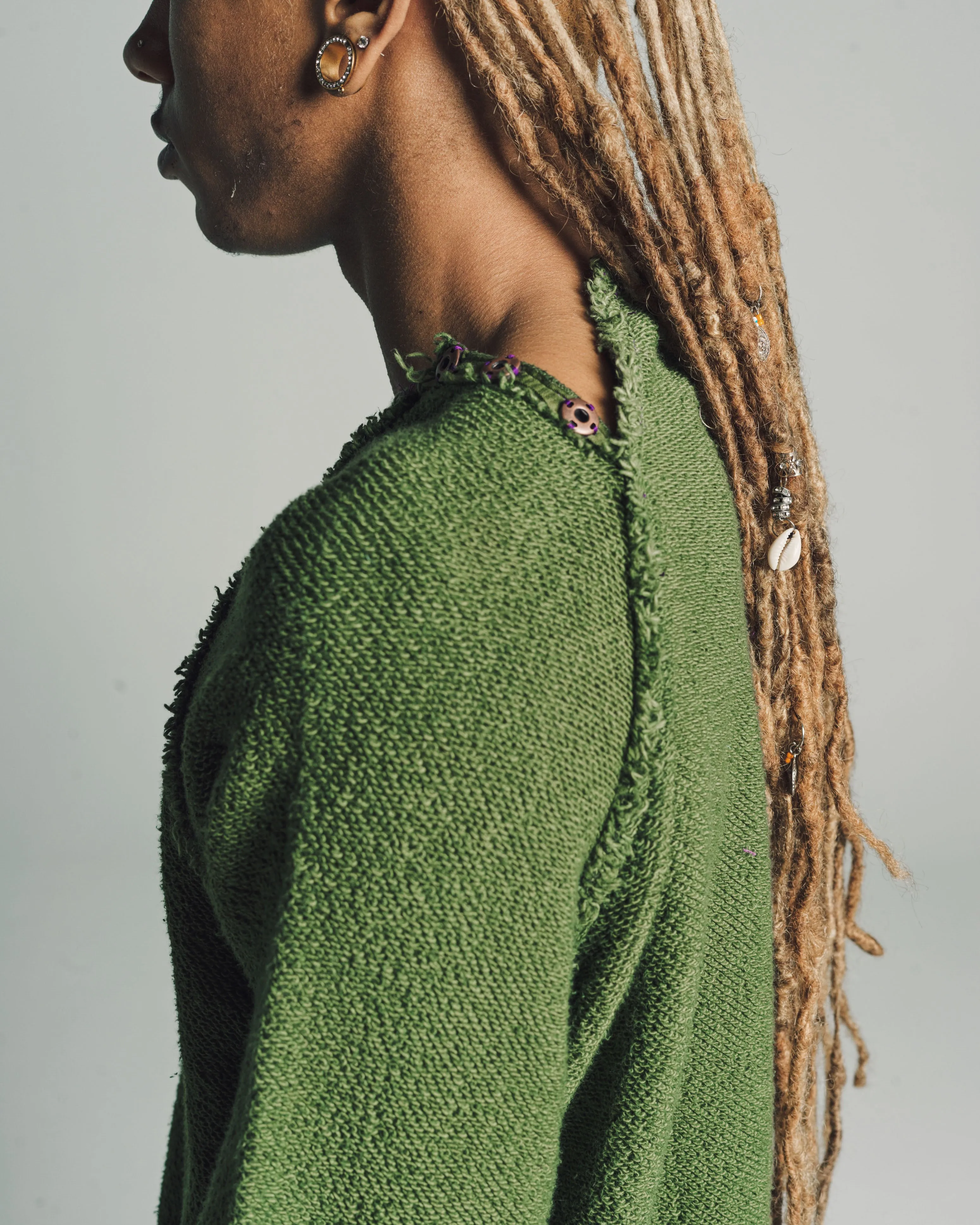 Raglan Pullover in Hand Dyed Forest Green Oversized Terry