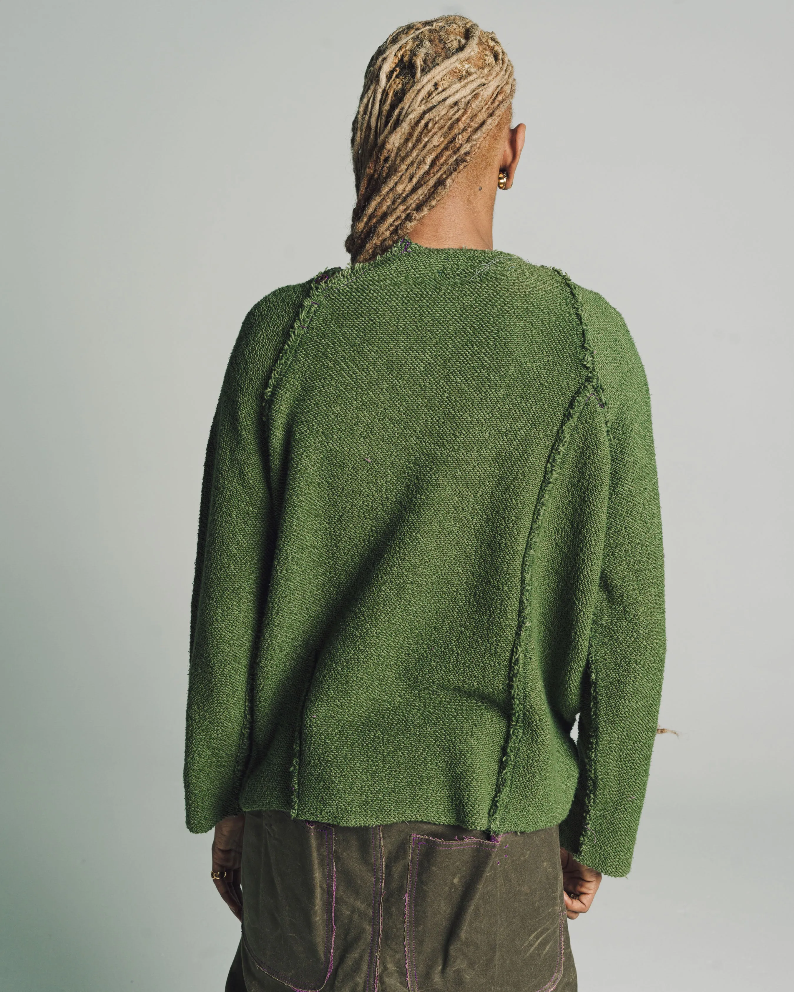 Raglan Pullover in Hand Dyed Forest Green Oversized Terry