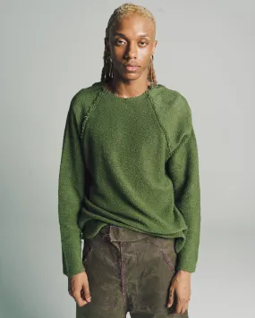 Raglan Pullover in Hand Dyed Forest Green Oversized Terry