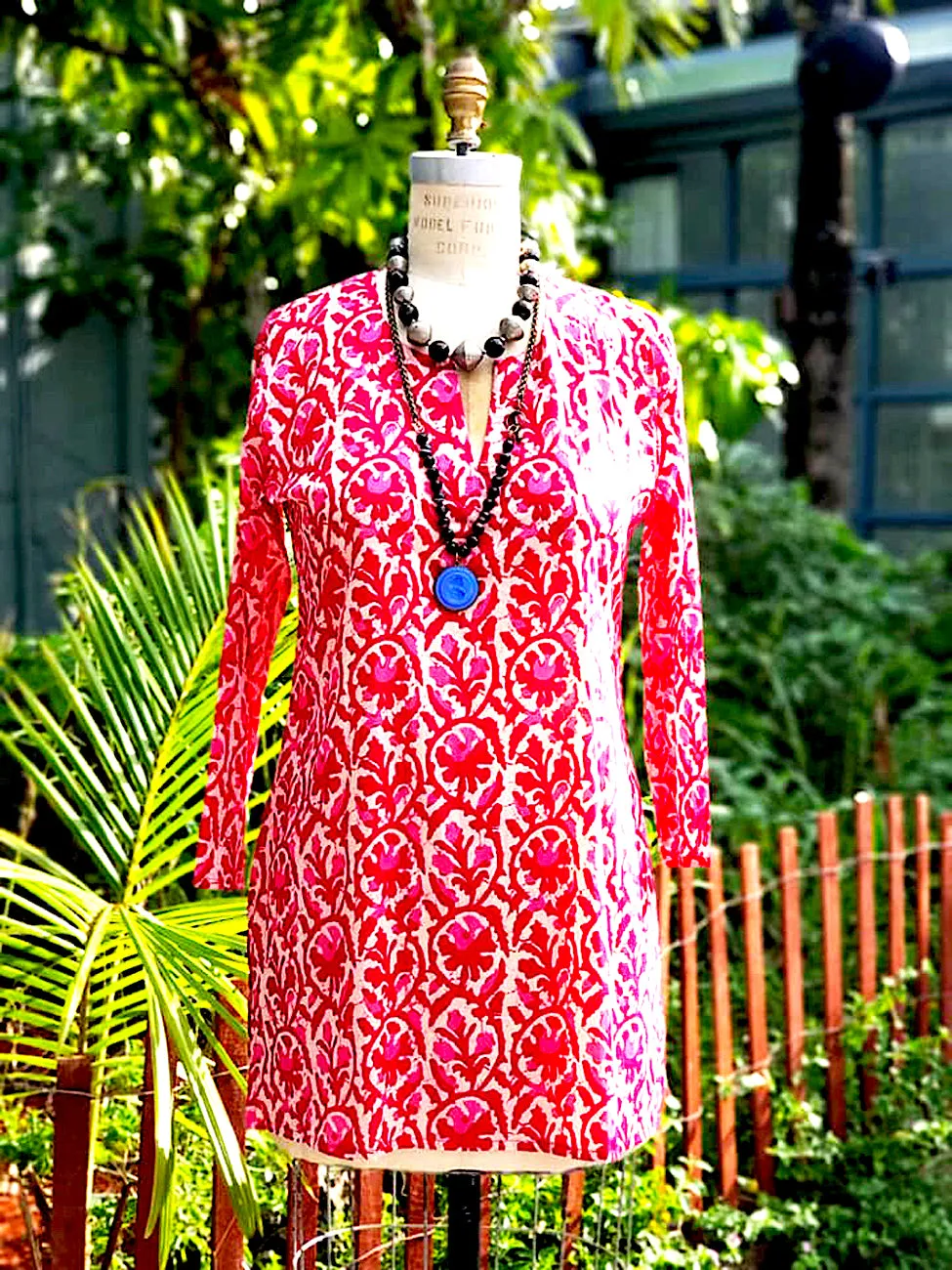 Raja Cotton Tunic Rose Batik