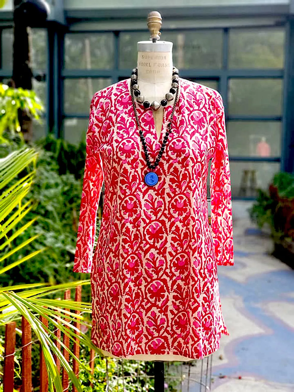 Raja Cotton Tunic Rose Batik