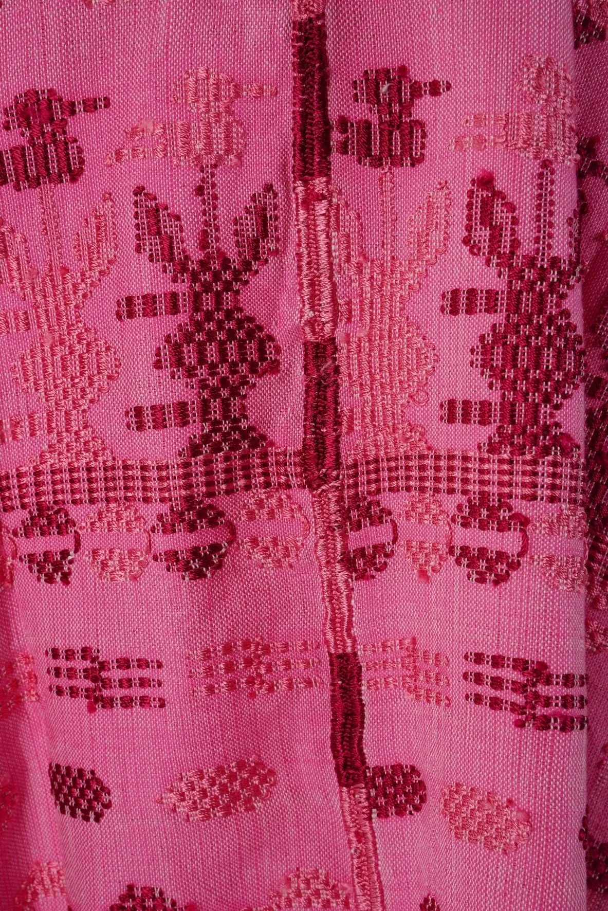 Santa Lucia Embroidered Guatemalan Tunic - Pink, Fuschia, Wine