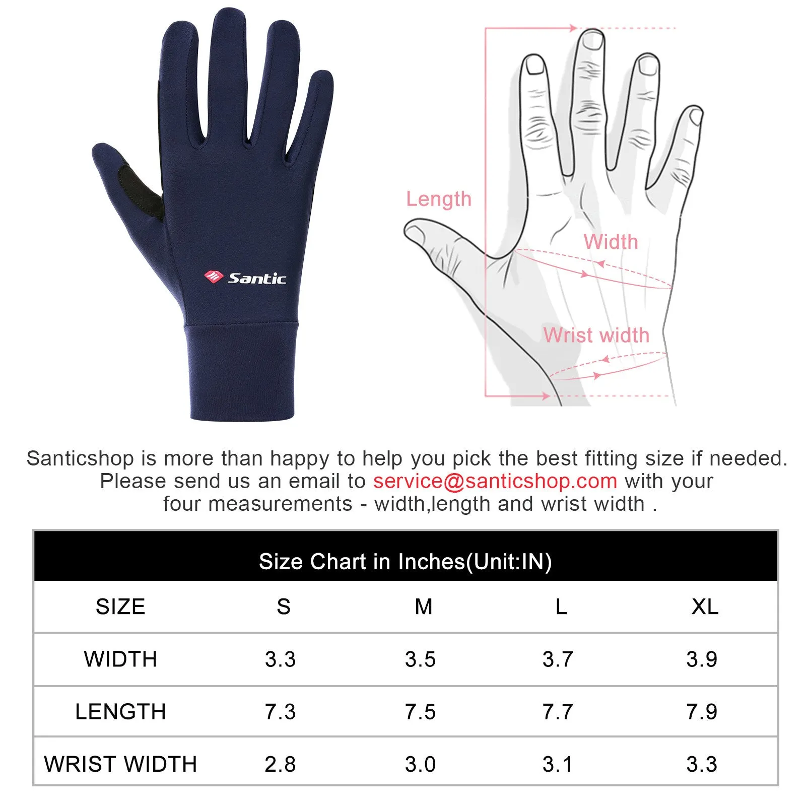 Santic Dorin Navy Men Women Cycling Gloves