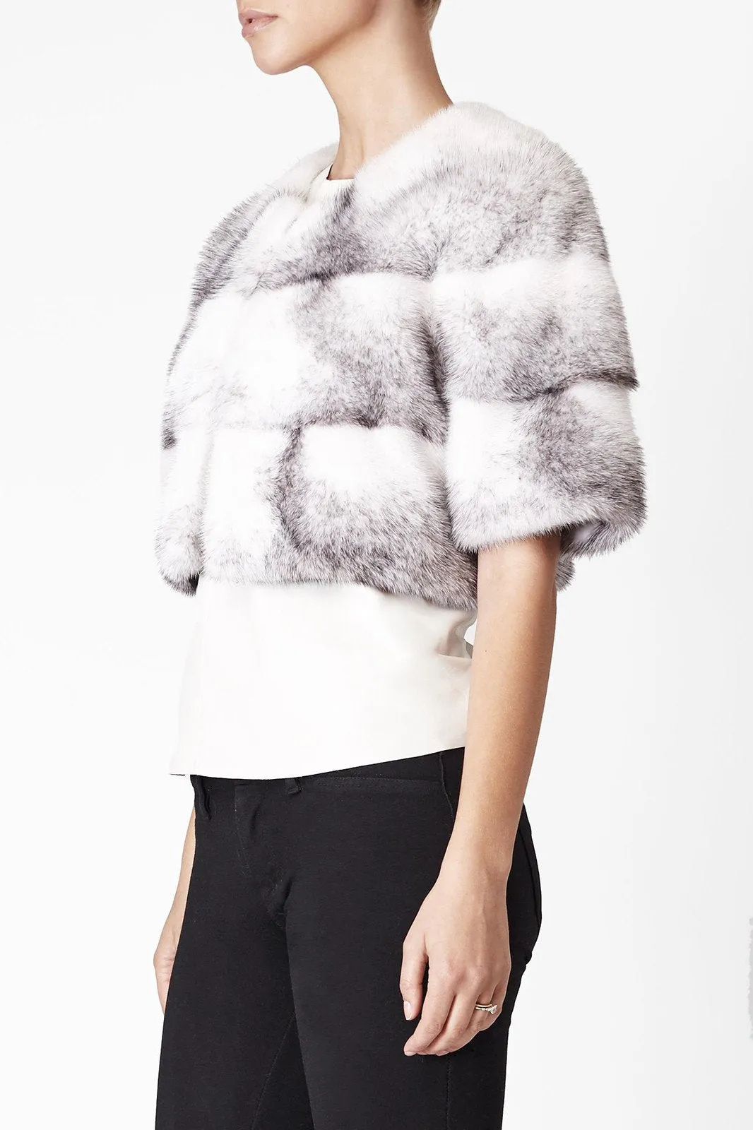 Sarah Mini Mink Fur Jacket Cross Mink