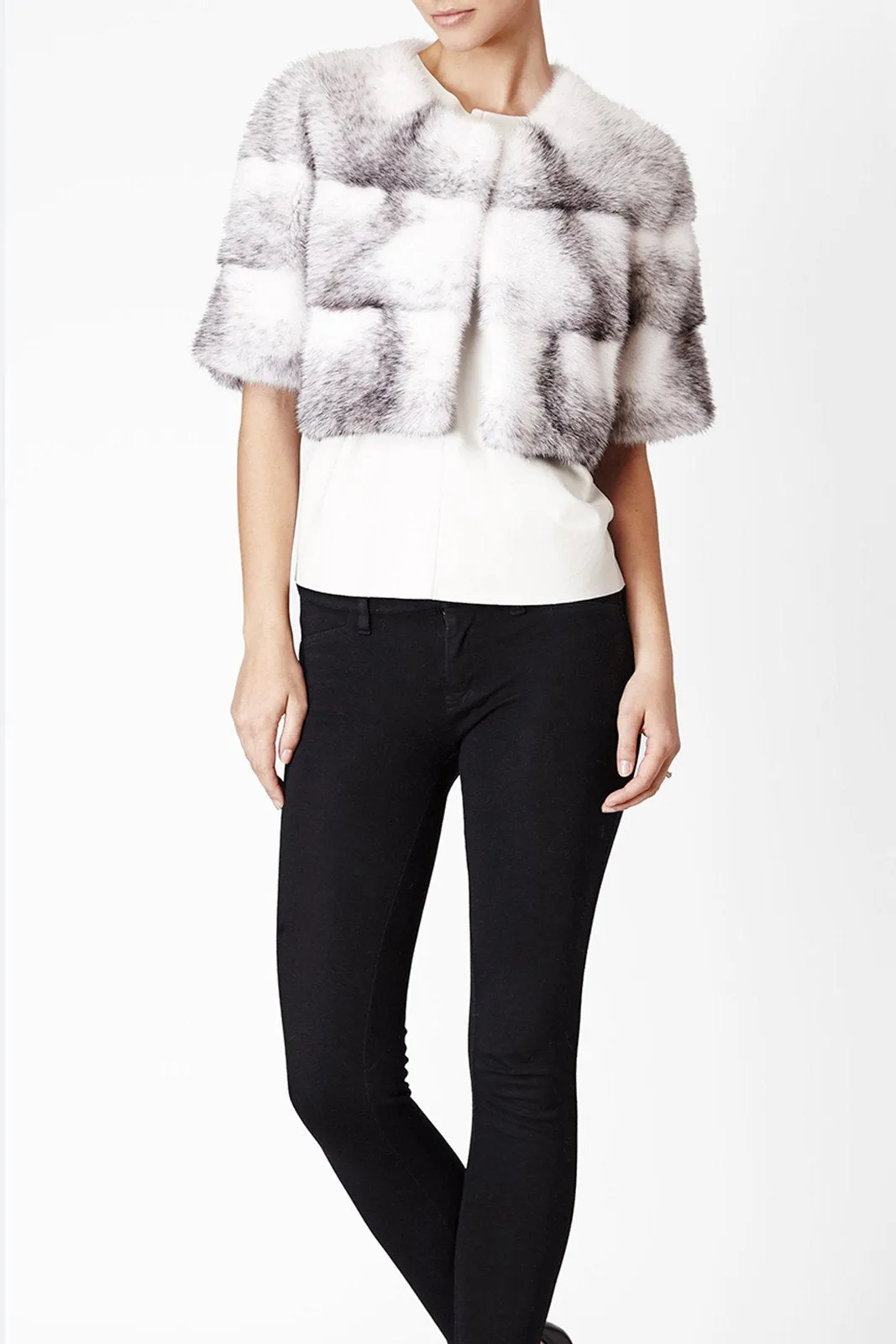 Sarah Mini Mink Fur Jacket Cross Mink